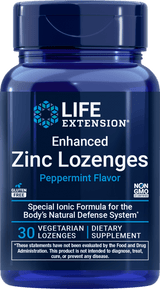 Pastilles de zinc améliorées Life Extension, saveur de menthe poivrée, 30 pastilles végétariennes
