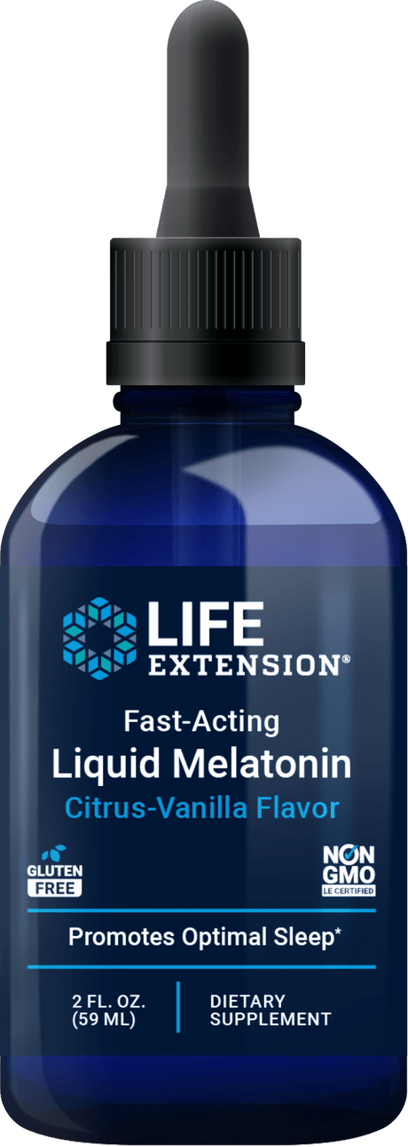 Life Extension nopeavaikutteinen nestemäinen melatoniini sitrus-vanilja-maulla, 59 ml