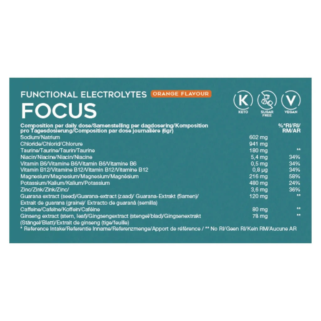 Functional Electrolytes Drink Mix Focus Orange Go-Keto 41 portioner