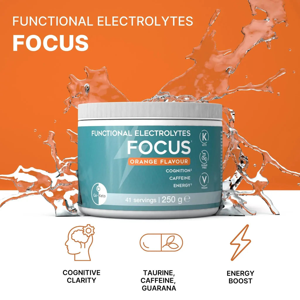 Functional Electrolytes Drink Mix Focus Orange Go-Keto 41 portioner