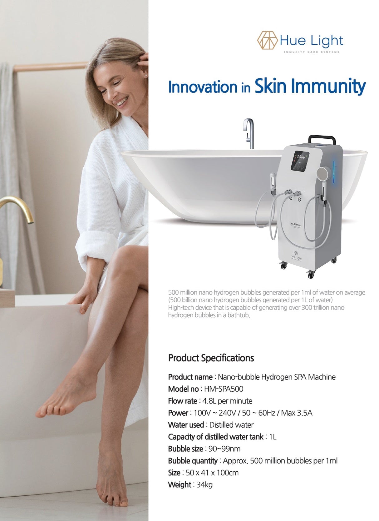 Hue Light Nanobubble Hydrogen SPA Generator – Uno Vita AS