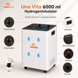 Inalatore di idrogeno a flusso grande da 6000 ml - (Generatore di idrogeno e ossigeno) - Uno Vita AS