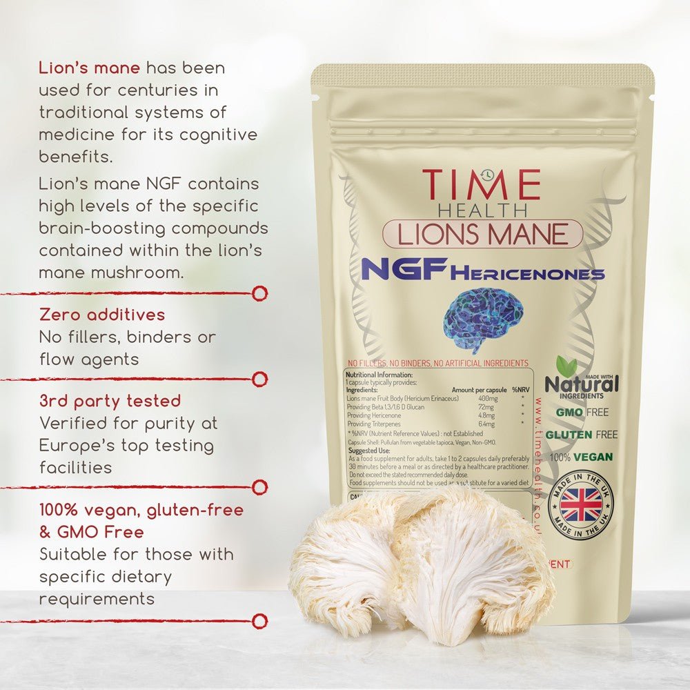 Lions Mane (Hericium erinaceus) NGF – High Strength - Uno Vita AS