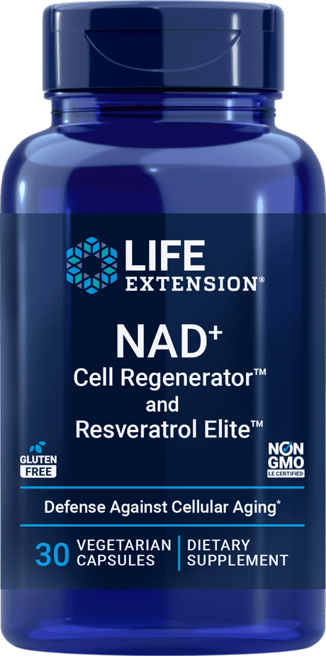Life Extension NAD+ Cell Regenerator och Resveratrol Elite, 30 vegetariska kapslar
