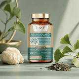 Complexe cognitif NeuroGuard en flacon en plastique marron avec bouchon doré, 90 gélules végétaliennes clairement étiquetées.