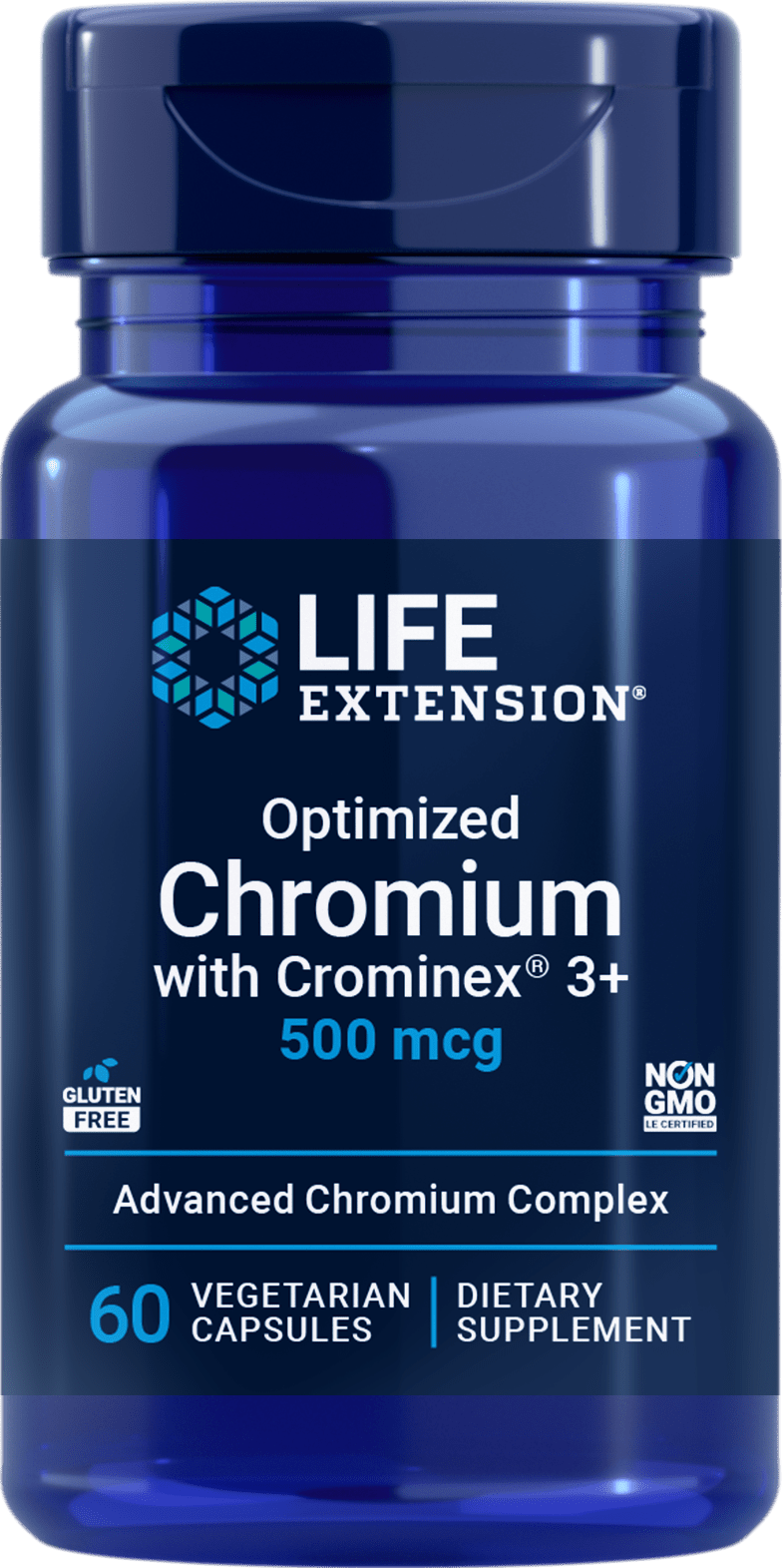 Life Extension Optimized Chromium with Crominex 3+ 500 mcg, 60 kasviskapselia