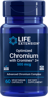 Life Extension Optimized Chromium with Crominex 3+ 500 mcg, 60 kasviskapselia