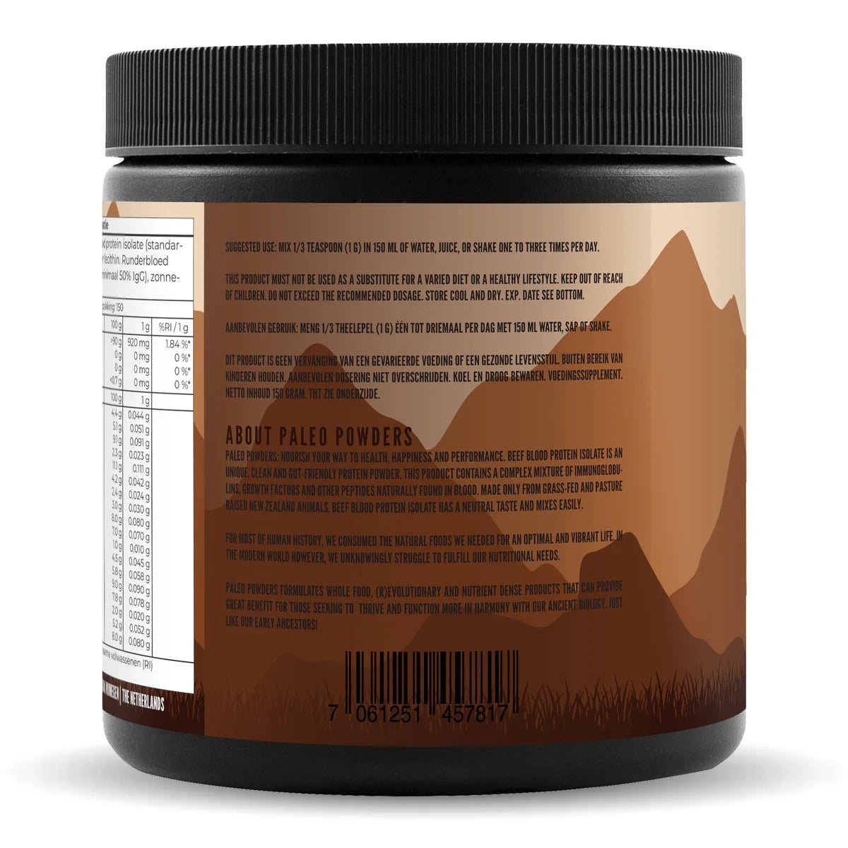 Paleo Beef Blood Protein Isolate - Grass - Fed - 150 grams - Uno Vita AS