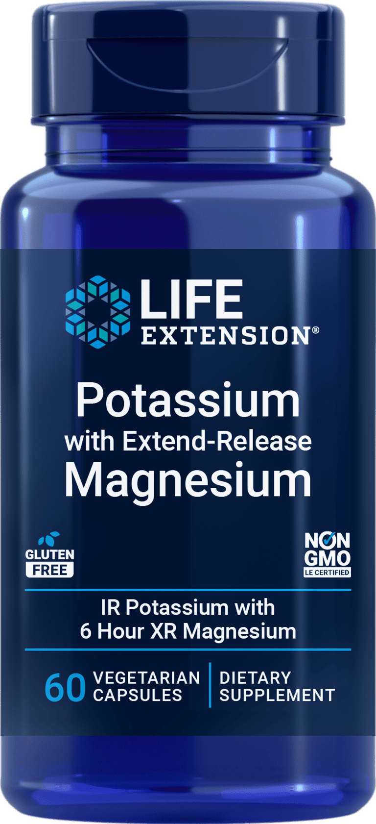 Life Extension Potassio con magnesio a rilascio prolungato, 60 capsule vegetariane