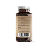 Capsules au curcuma, gingembre et poivre noir dans une bouteille en verre brun. Contient 180 gélules végétales.