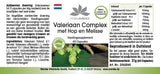 Valerian Complex with hops and lemon balm, 60 vegan capsules in practical packaging.