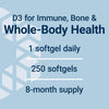 Vitamin D3 - 25 mcg (1000 IE, 250 softgels) - Uno Vita AS